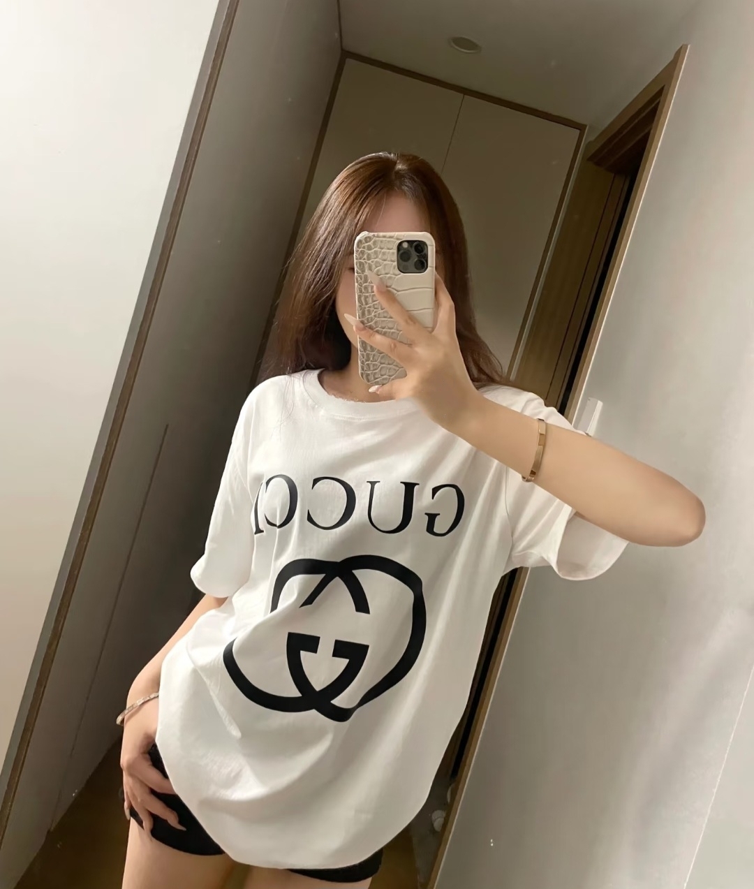 GG 孖G圖案 Tee 奶白色