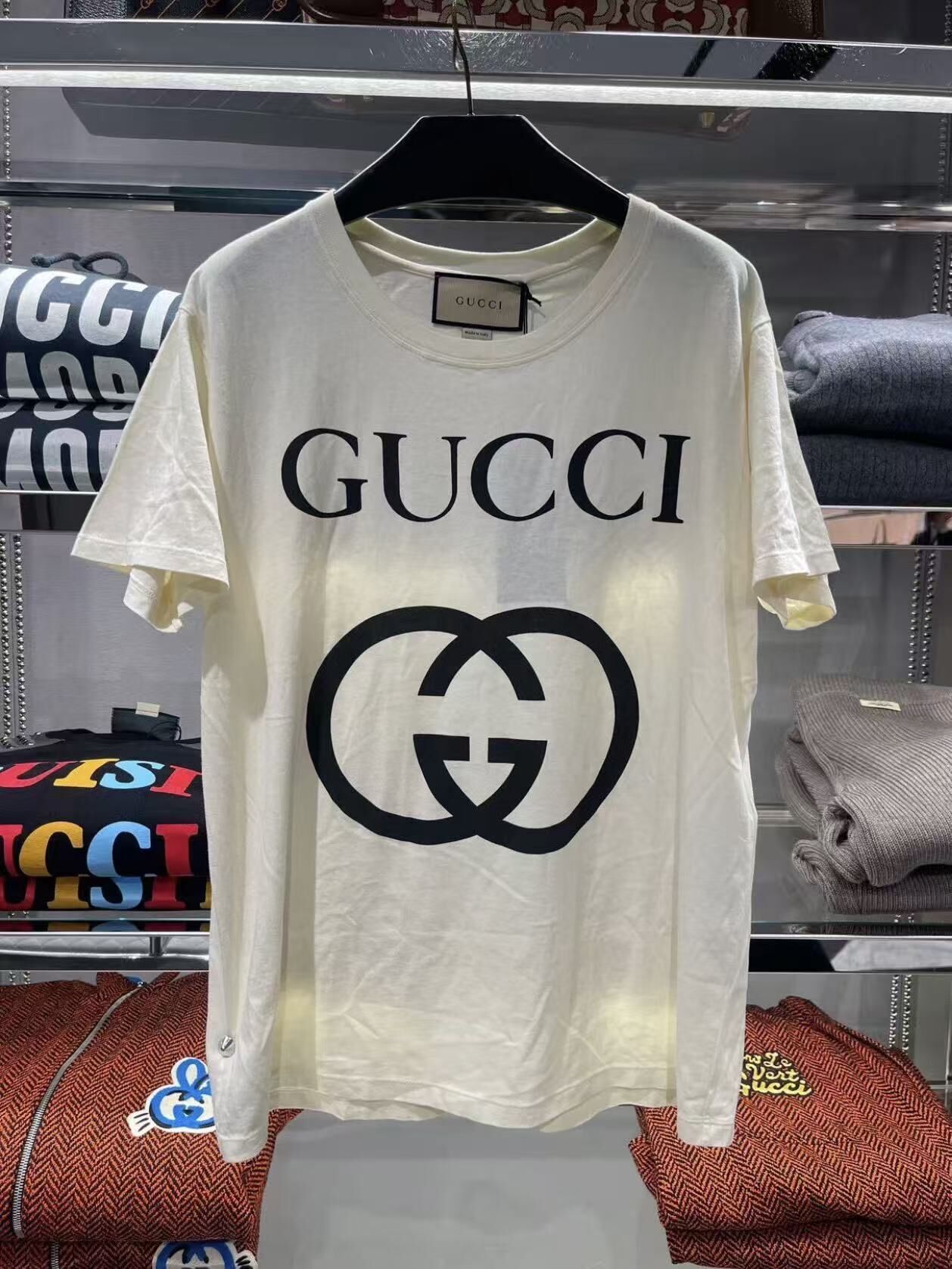 GG 孖G圖案 Tee 奶白色