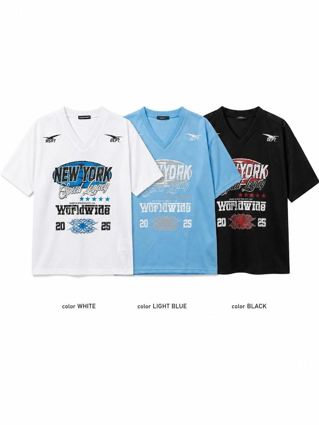 V領英文字圖案短袖Tee TAC-AU-008T