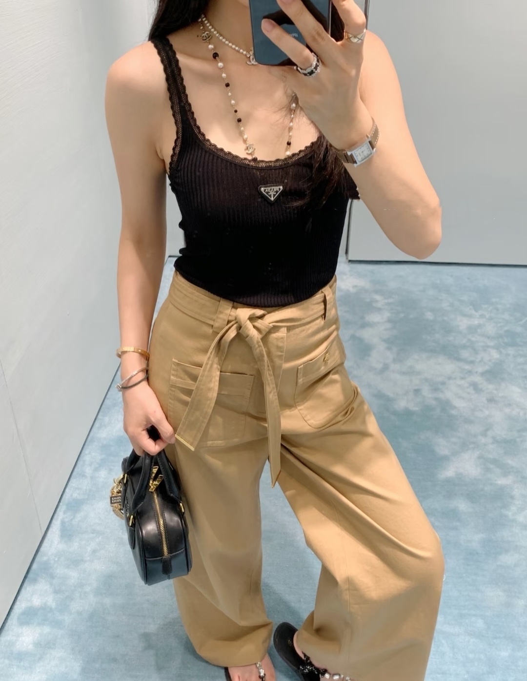 PRADA 黑色 女款 蕾絲背心