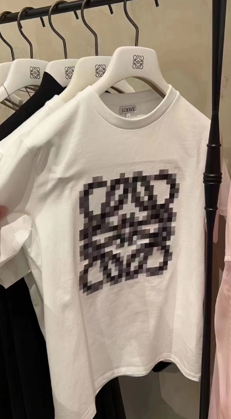 LOEWE 白色 馬賽克LOGO Tee
