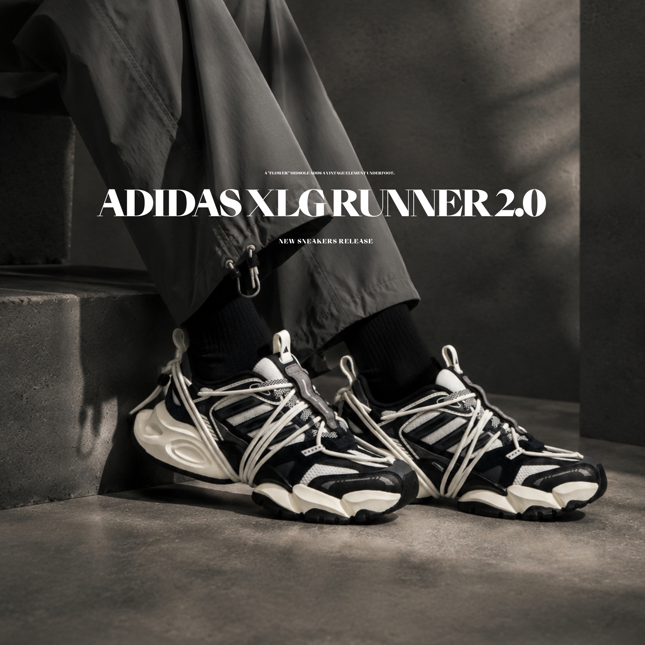 NICEDAY 代購 Adidas XLG Runner 2.0 FOS 機甲鞋 未來 科技 黑白 巴黎世家 KZ7200