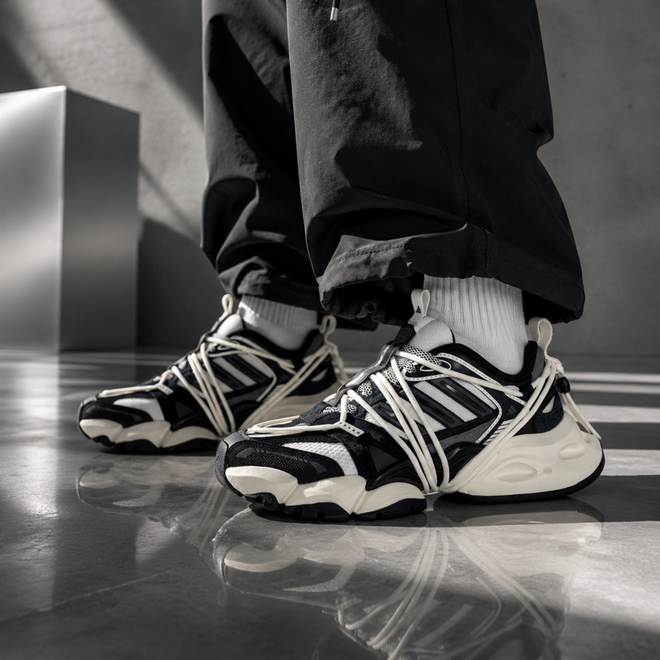 NICEDAY 代購 Adidas XLG Runner 2.0 FOS 機甲鞋 未來 科技 黑白 巴黎世家 KZ7200