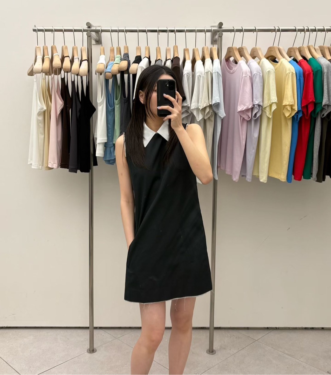 MIU風無袖口袋洋裝