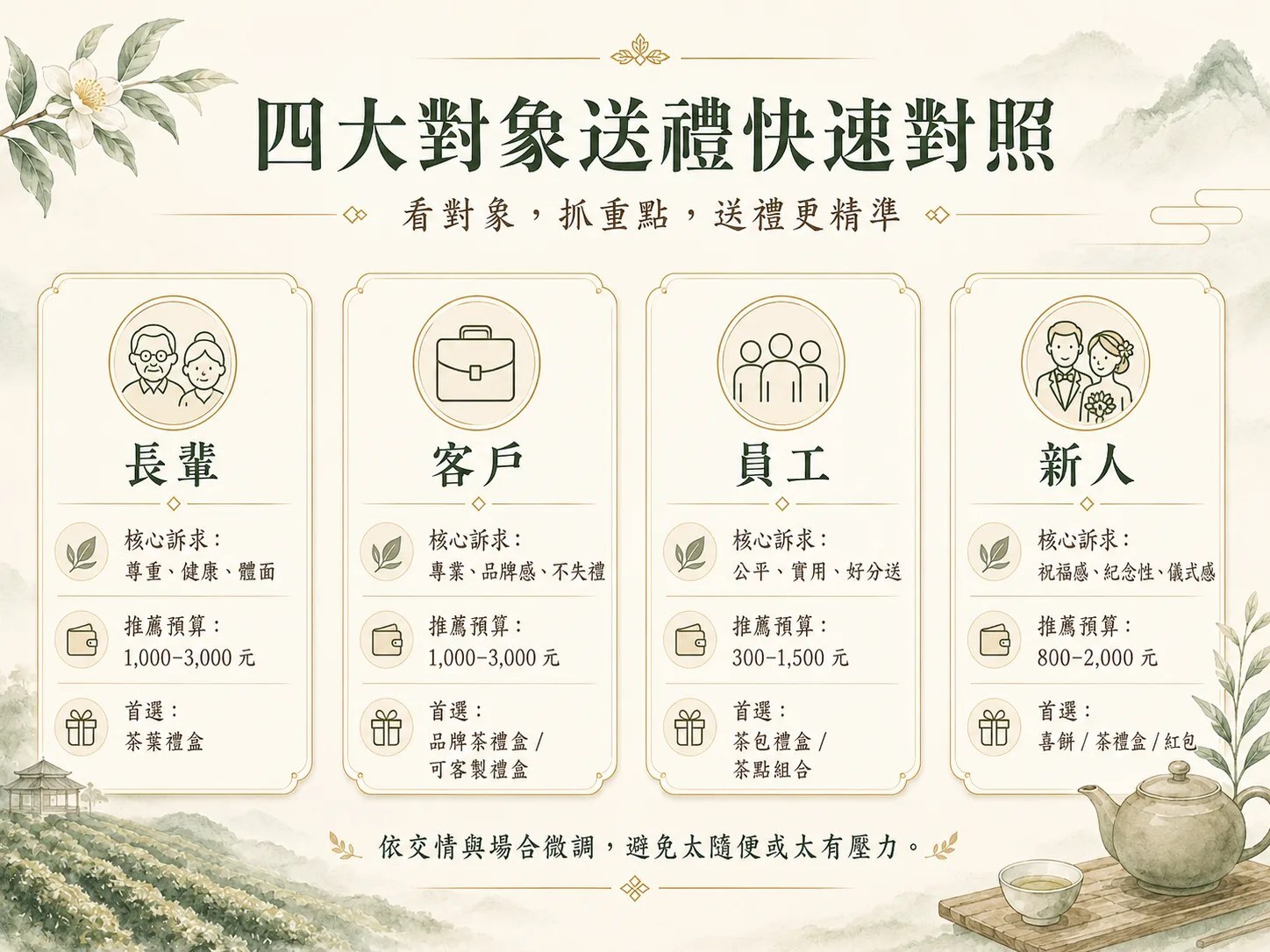 四大對象送禮快速對照:長輩、客戶、員工與新人