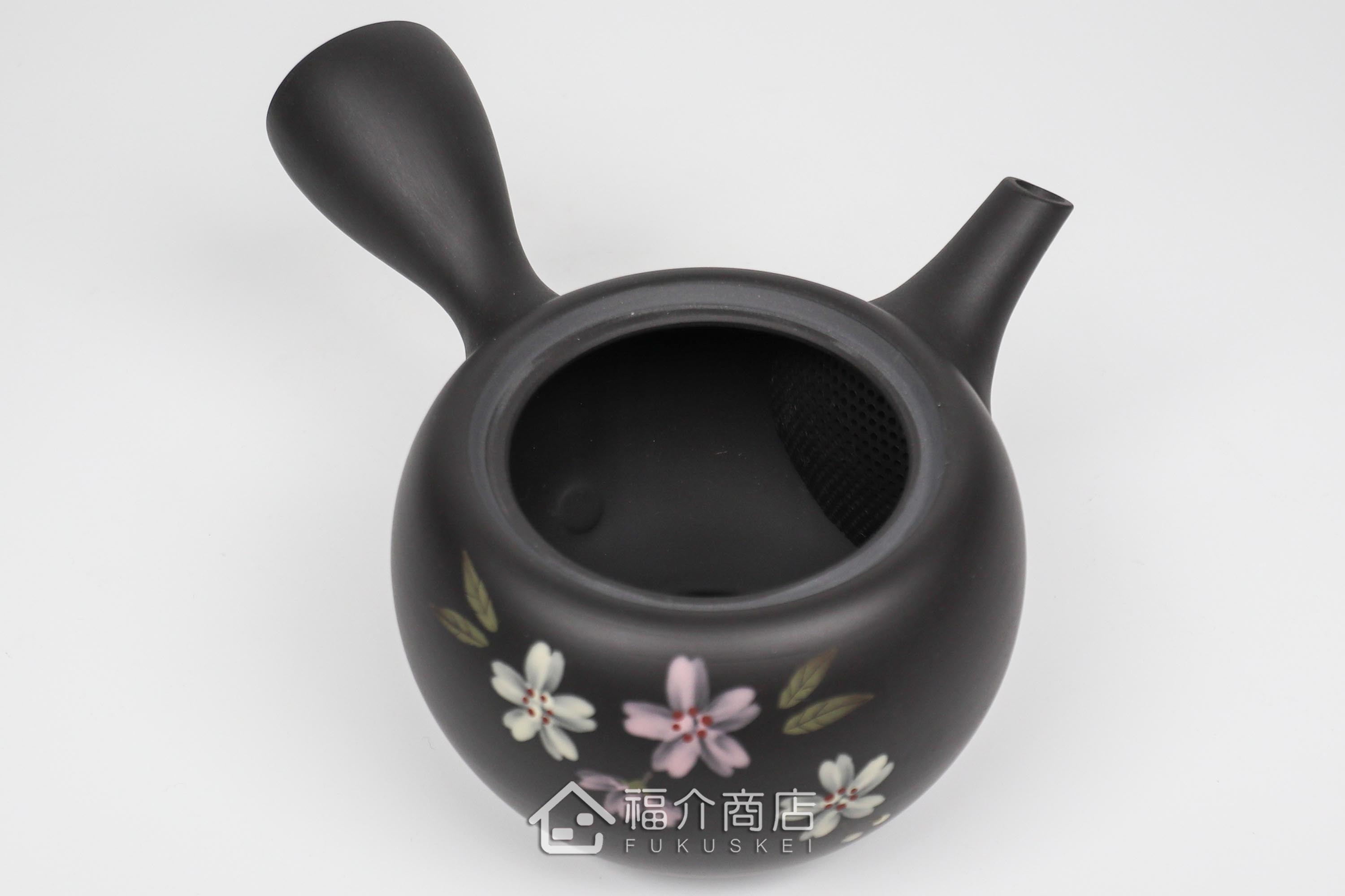 泡茶用的日本陶瓷茶壺,壺身有櫻花圖樣