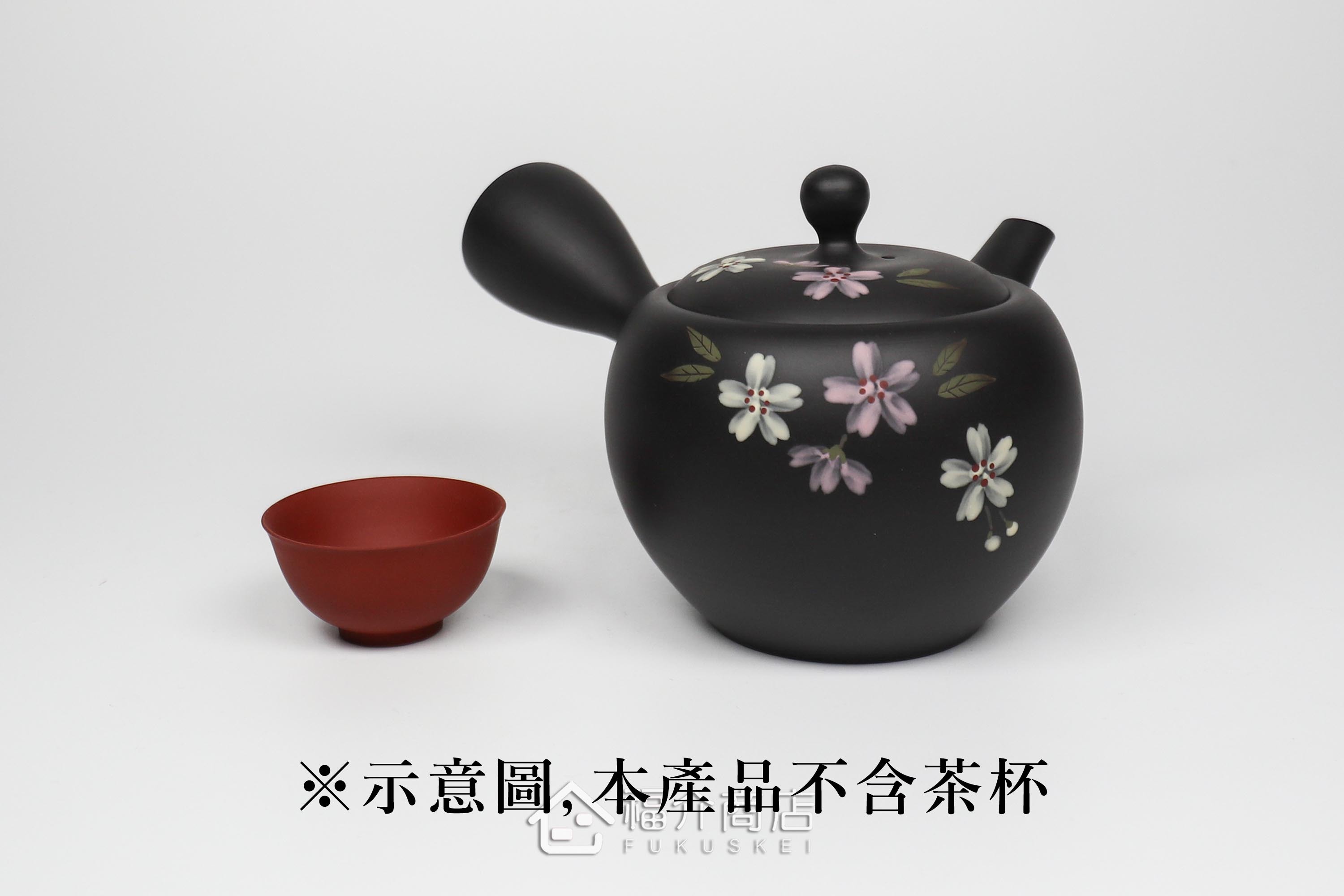 泡茶用的日本陶瓷茶壺,壺身有櫻花圖樣
