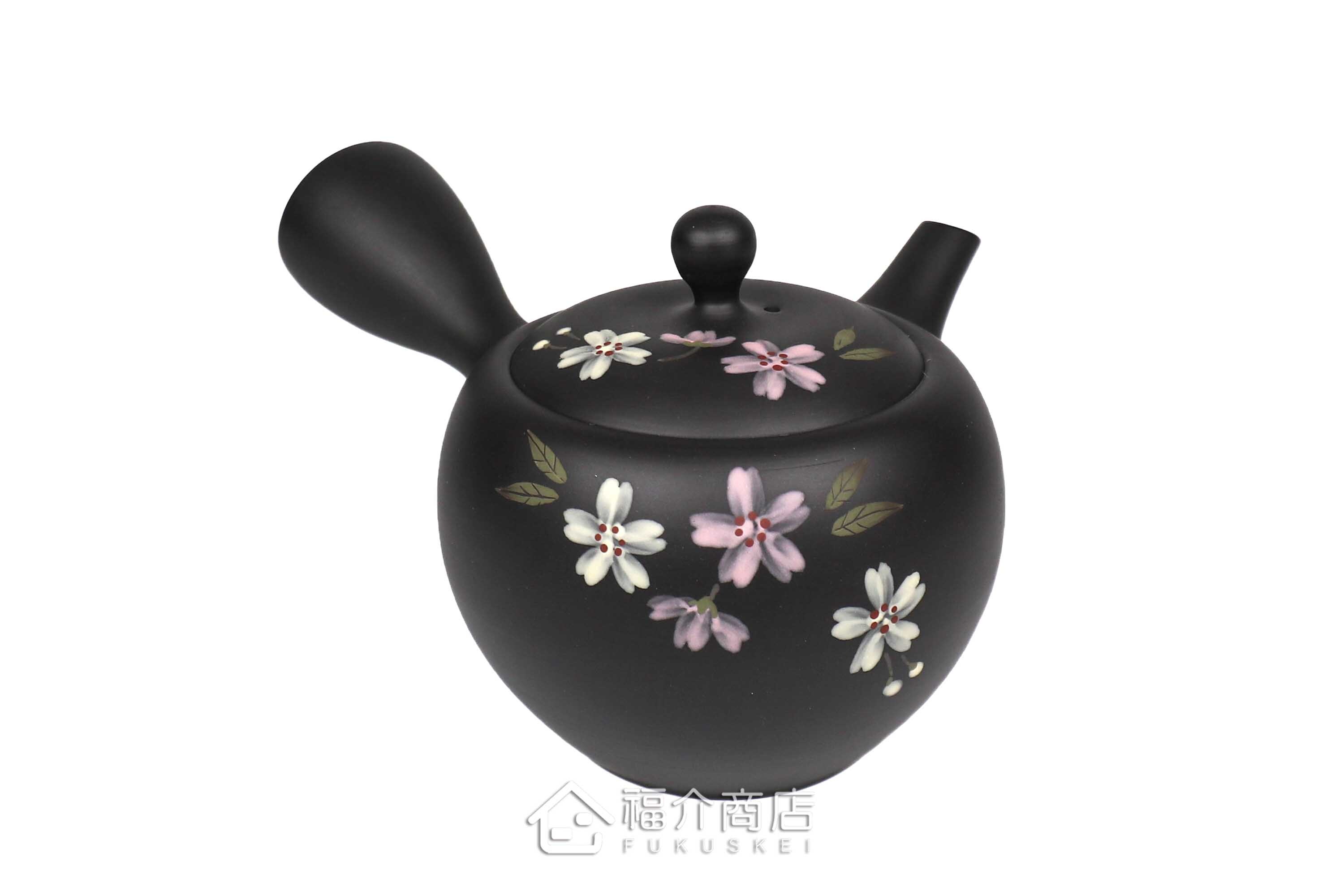 泡茶用的日本陶瓷茶壺,壺身有櫻花圖樣