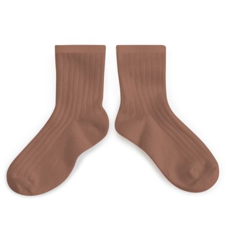 (預購) COLLEGIEN 羅紋短襪 La Mini - 326 Mocha Mousse 摩卡慕斯