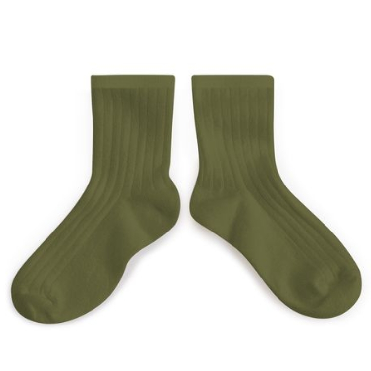 (預購) COLLEGIEN 羅紋短襪 La Mini - 533 Olive du Lubéron 橄欖綠