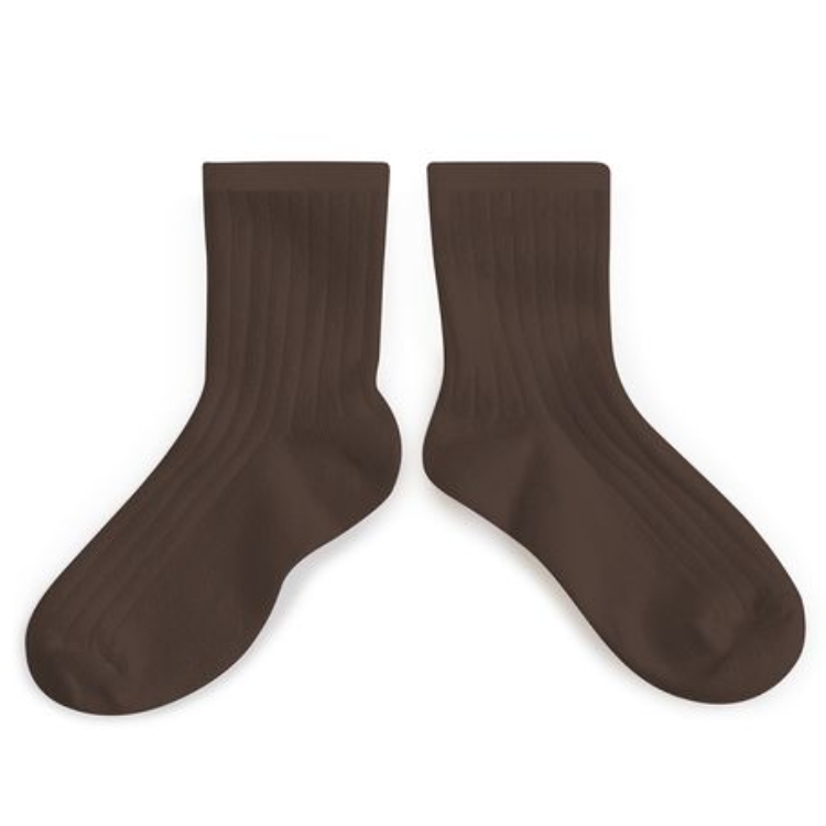 (預購) COLLEGIEN 羅紋短襪 La Mini - 786 Chocolat au Lait 巧克力