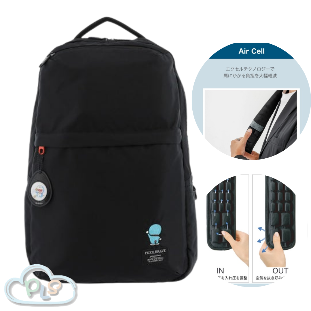 Air Cell 氣囊肩帶 背包 F-646 多啦A夢 FICCE BRAVE 黑色 #29227-1