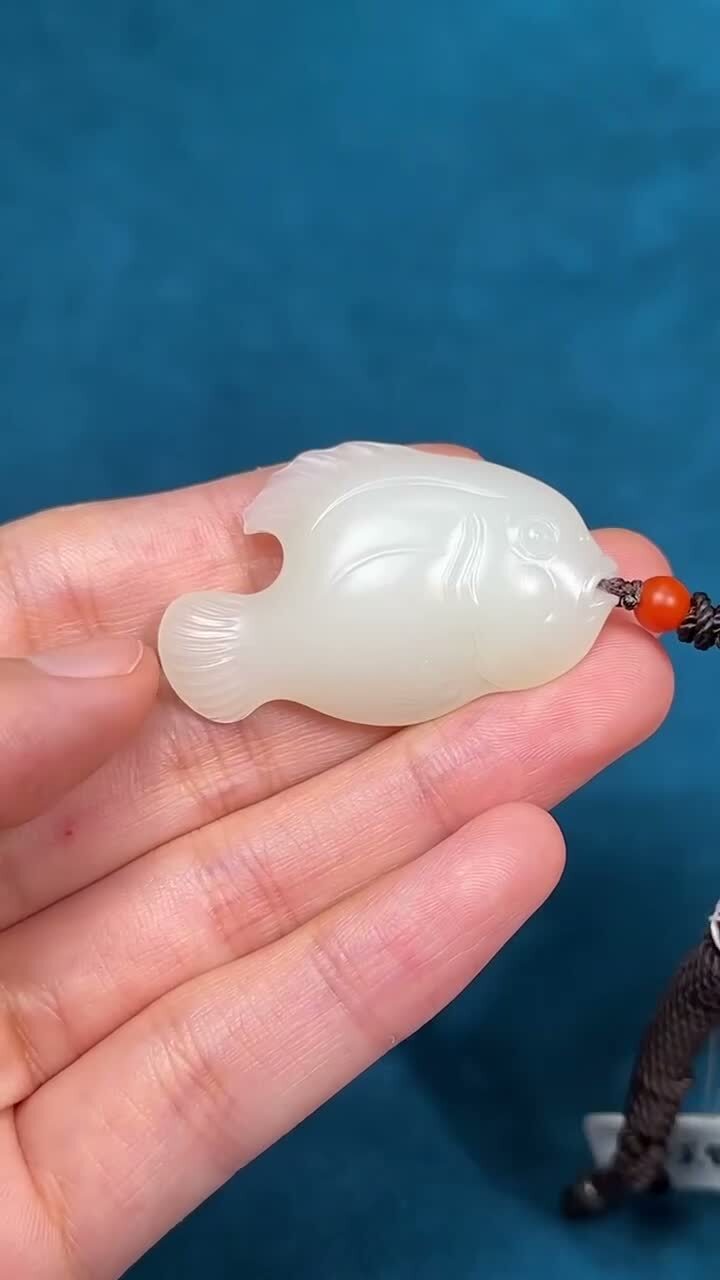 和田玉籽料富貴魚,天然和田玉軟玉