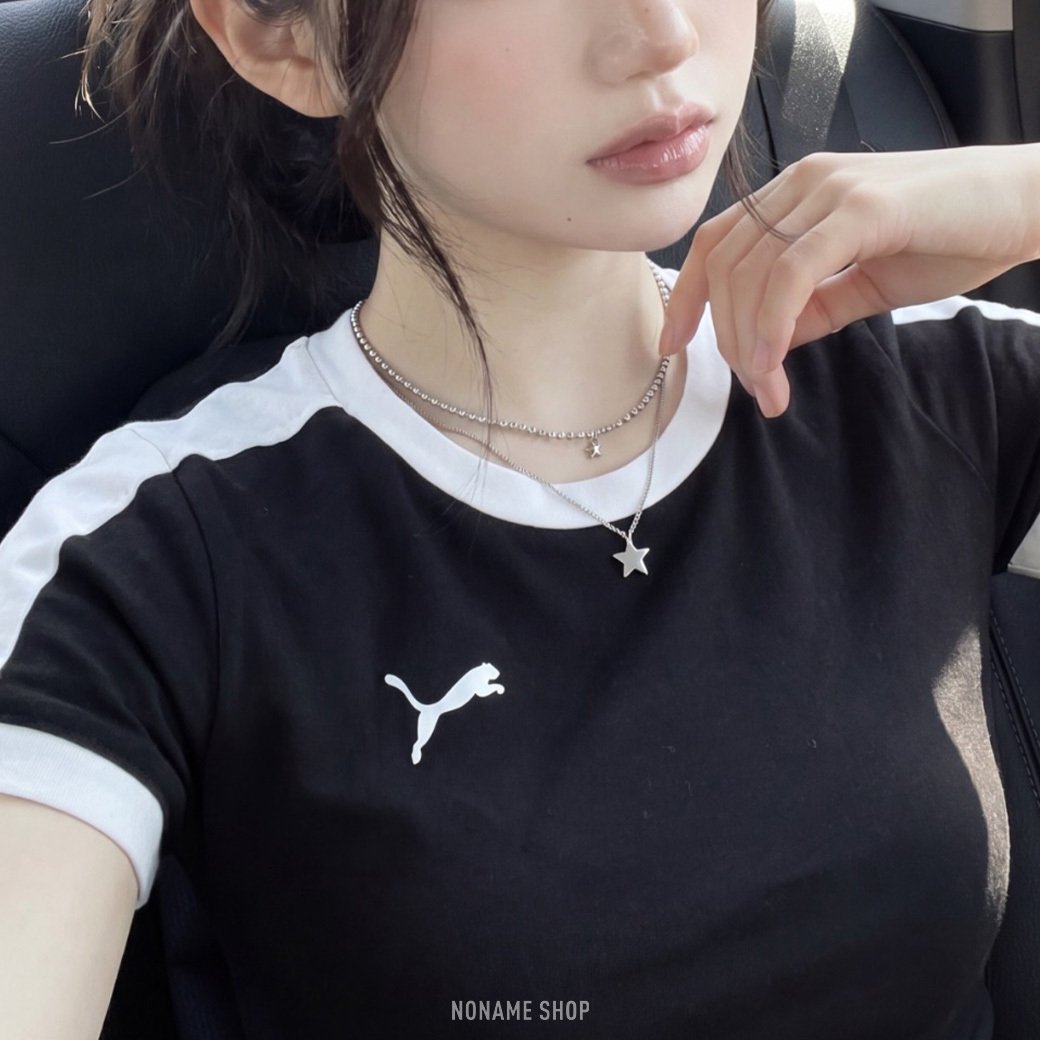 PUMA 經典 LOGO 拼接 短袖 兩色 (女款)