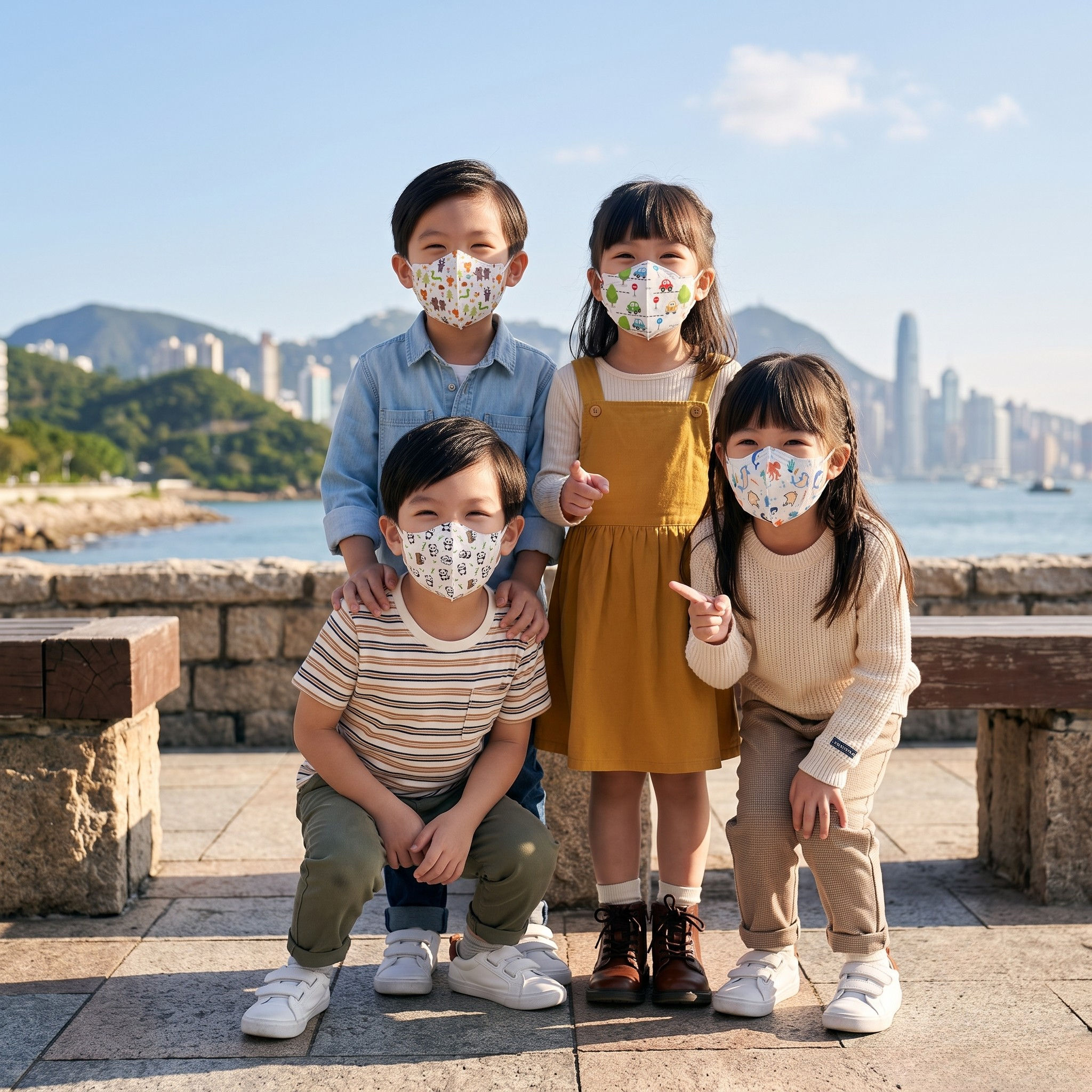 香港製 - Canuxi KN95 高透氣幼童摺疊印花口罩系列 (20片獨立包裝)
