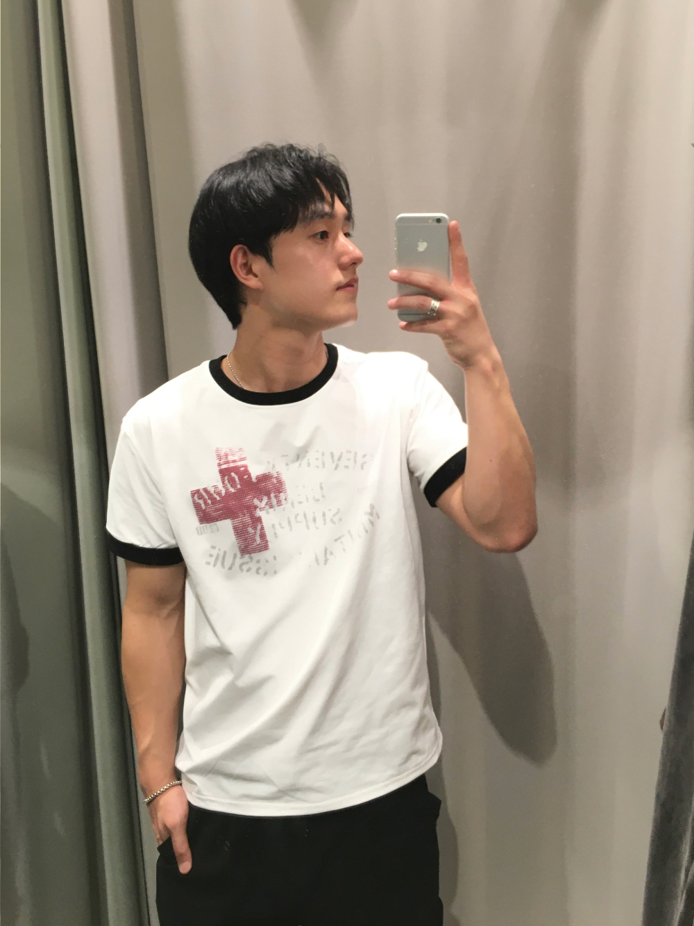 <2件免運> XIN SELECT 韓國 滾邊 仿舊 短袖 T恤 兩色