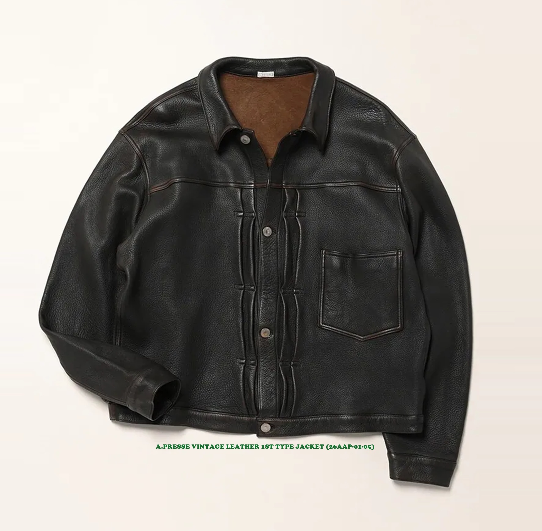 A.PRESSE 2026 A/W VINTAGE LEATHER 1ST TYPE JACKET (26AAP-01-05) - PRE ORDER ITEM (預訂中)
