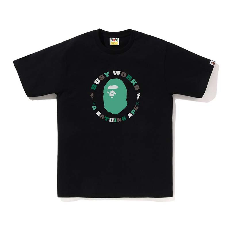 BAPE Colors Busy Works Sta Tee 男版 猿人 字體 短袖 黑色 RAY-111 [台灣現貨]