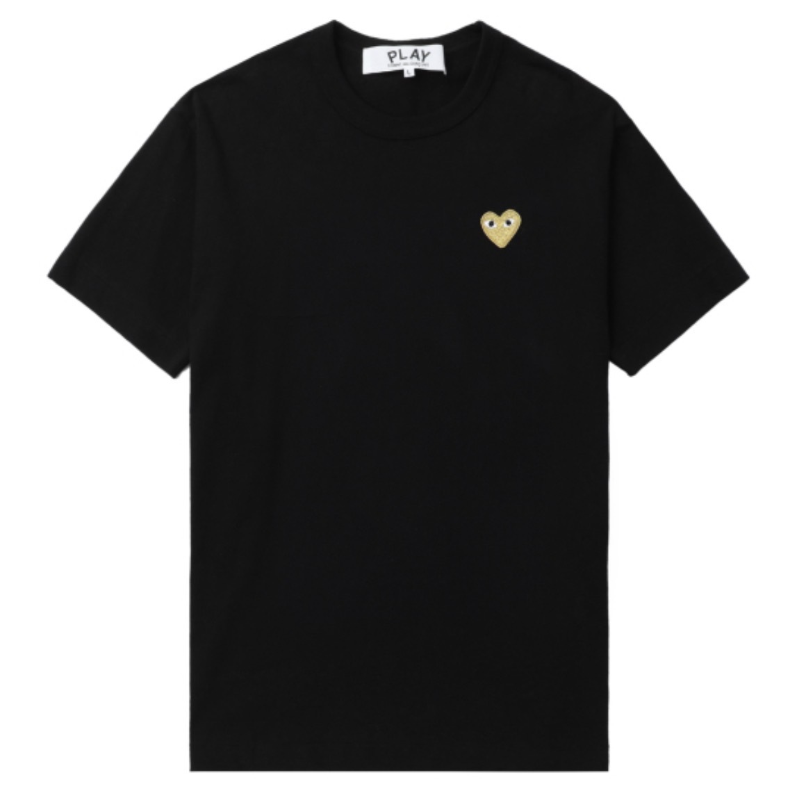 PLAY COMME des GARÇONS Logo Tee 黑底 金心