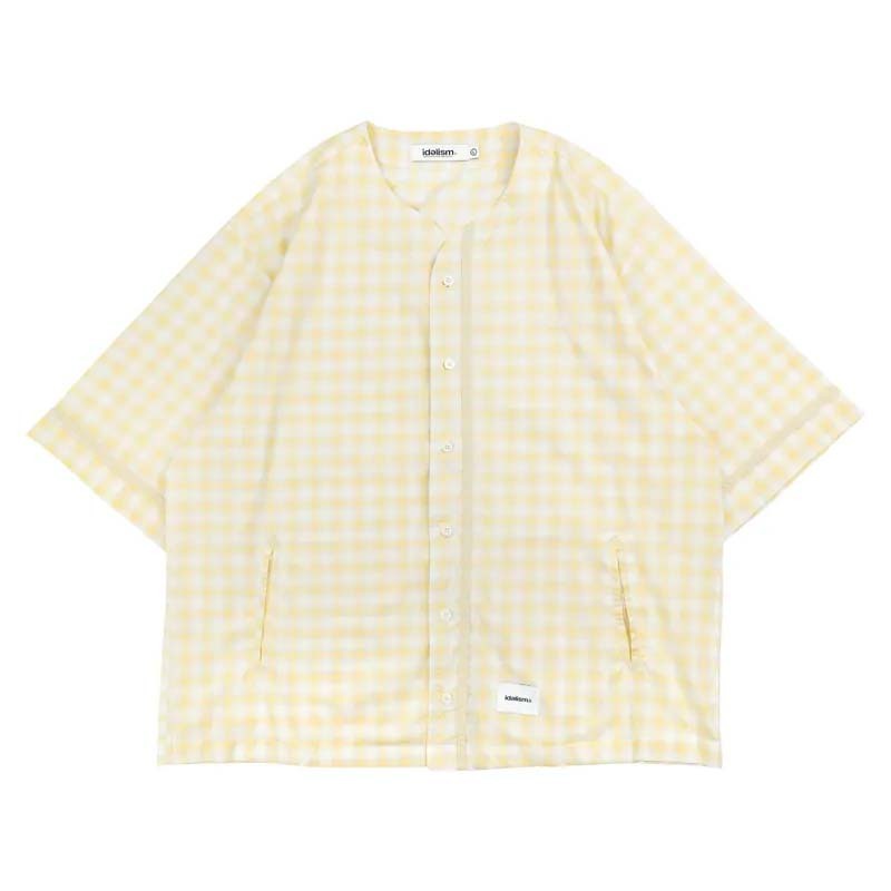 idealism Check Baseball Shirt Yellow 格子 棒球衫 短袖 黃色 ID-41 [台灣現貨]