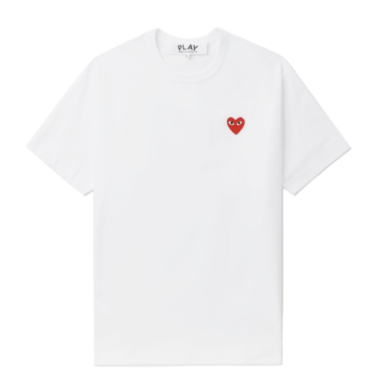 PLAY COMME des GARÇONS Logo Tee 白底 紅心