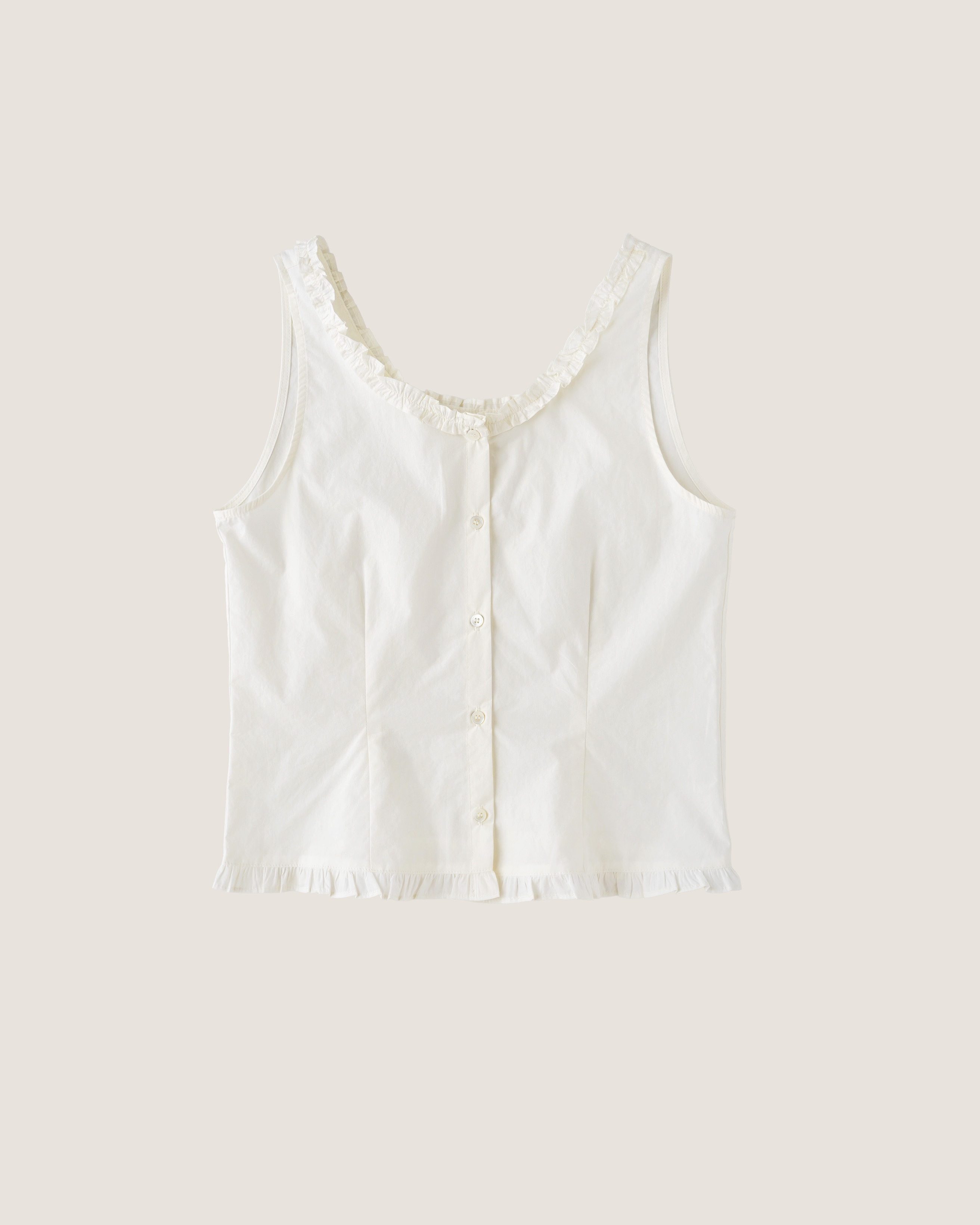 Clara Button Top - Beige