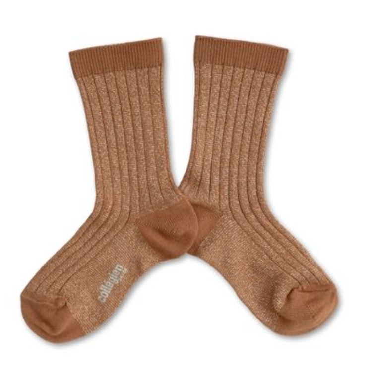 (預購) COLLEGIEN 金蔥羅紋襪 Victoire - 326 Mocha Mousse 摩卡慕斯