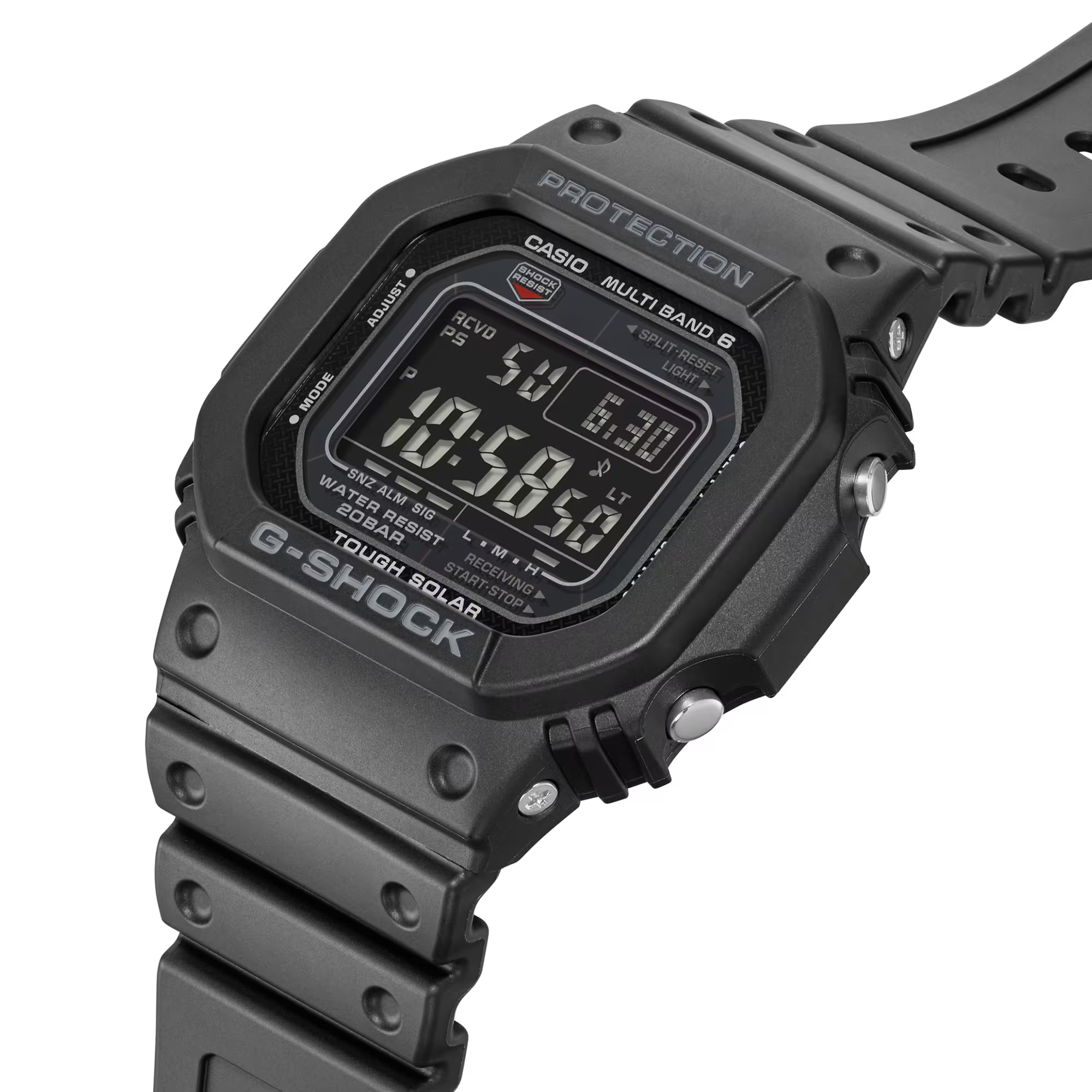 萬年鐘錶 - G-SHOCK  經典設計太陽能電波電子錶 GW-M5610U-1B  錶徑 : 43.2mm