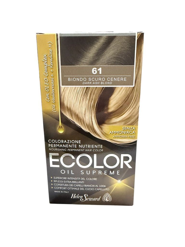 ECOLOR OIL SUPREME - Blond series - 61 Dark Ash Blond (AMMONIA FREE)