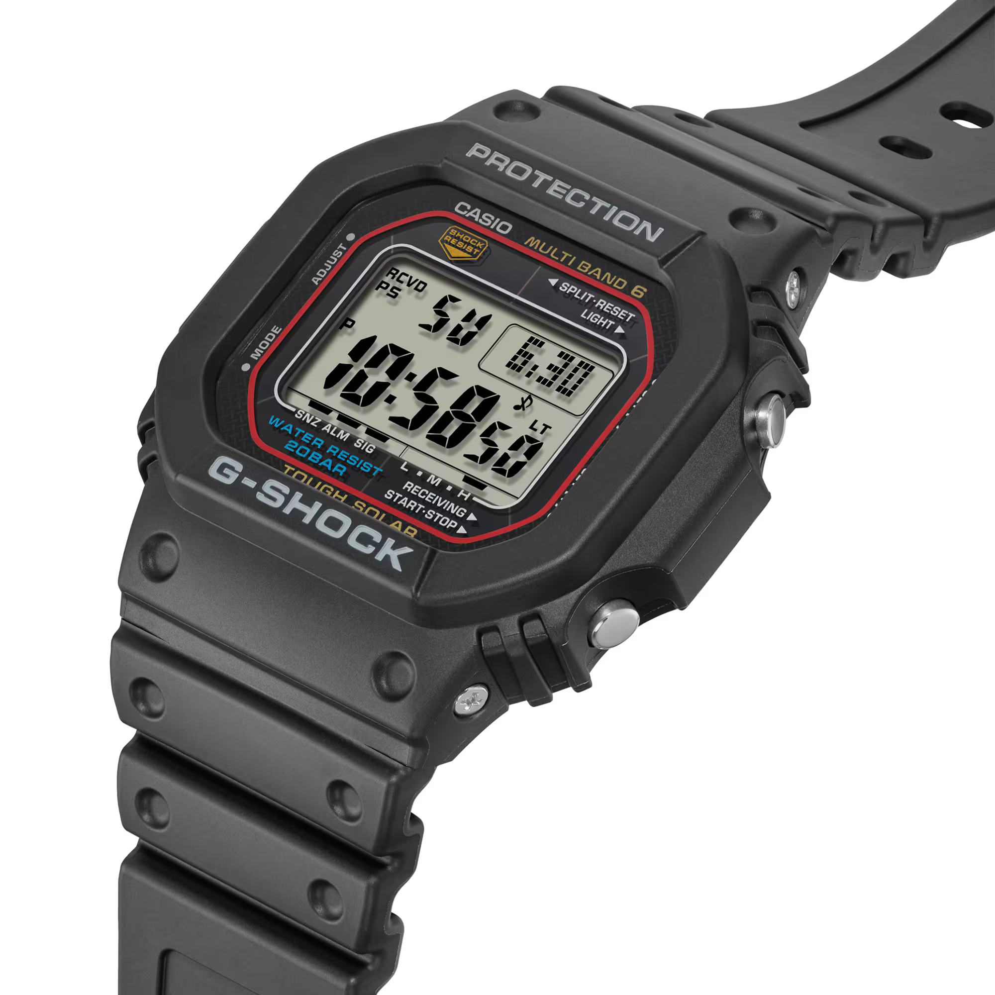 萬年鐘錶 - G-SHOCK  經典設計太陽能電波電子錶 GW-M5610U-1 錶徑 : 43.2mm