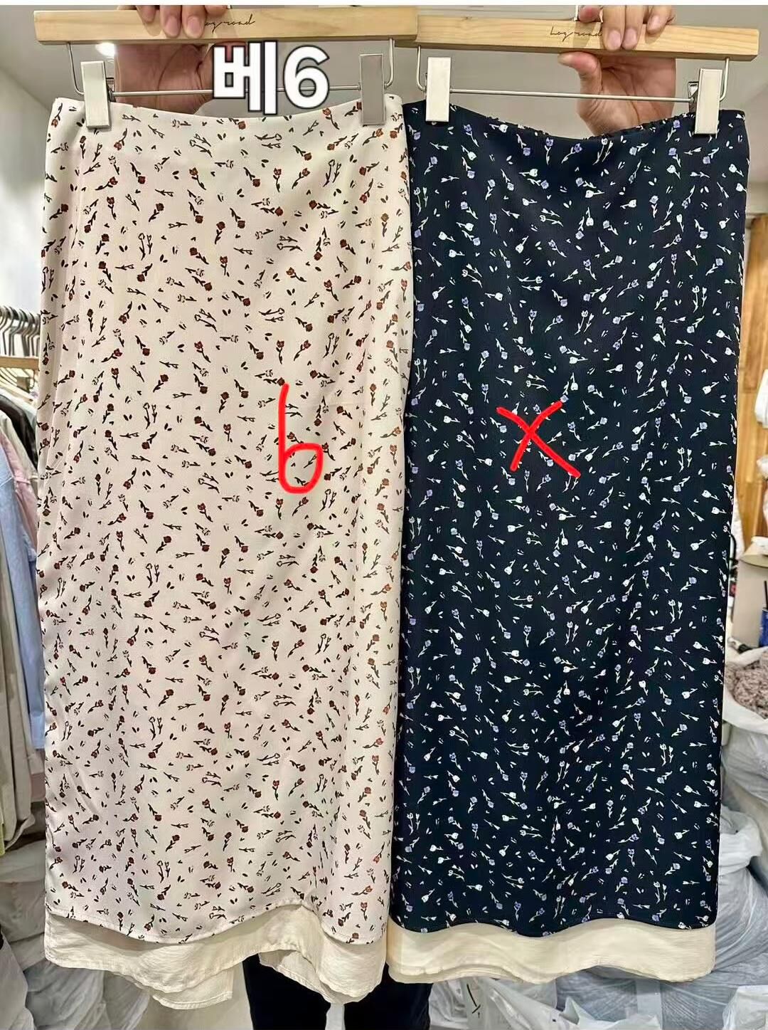 LR6364 細緻玫瑰圖案直筒裙 *特價貨品不設退換*