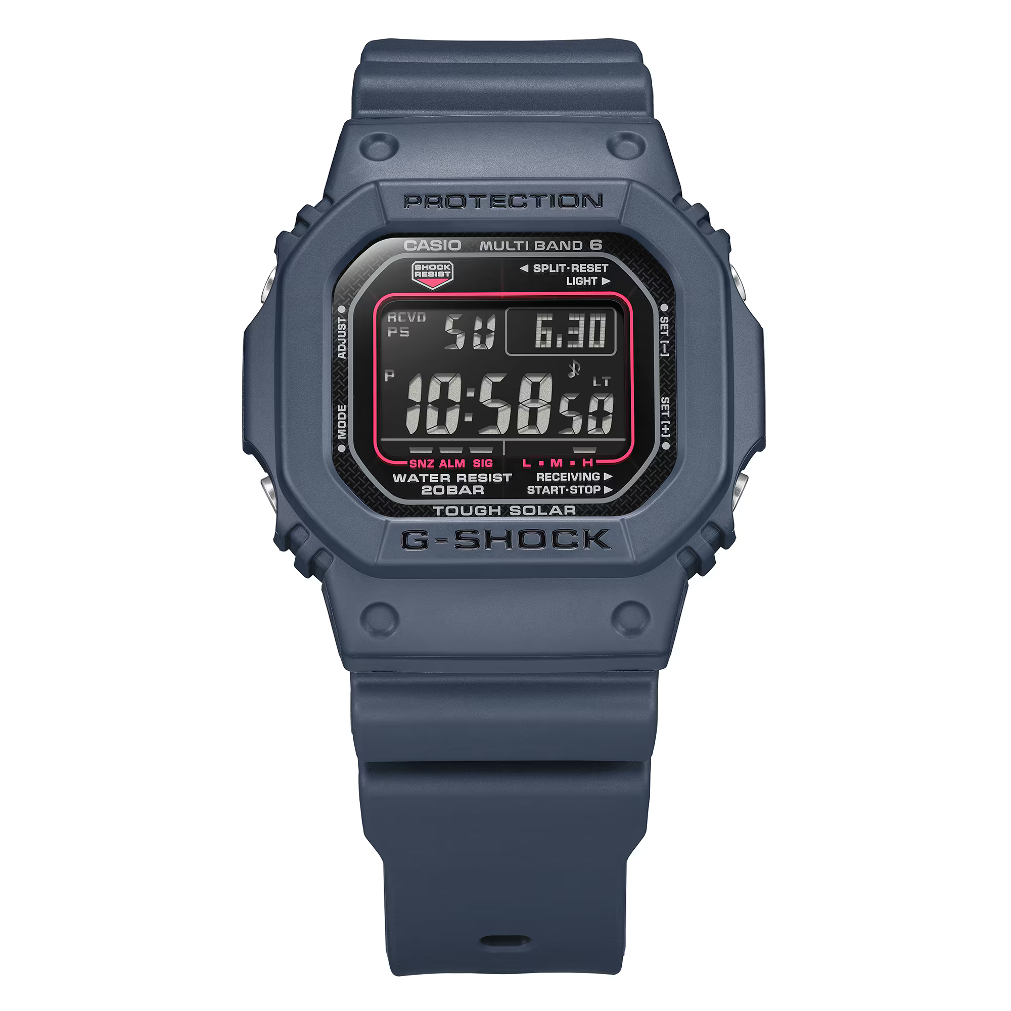 萬年鐘錶 - G-SHOCK  經典設計太陽能電波電子錶 GW-M5610U-2 錶徑 : 43.2mm