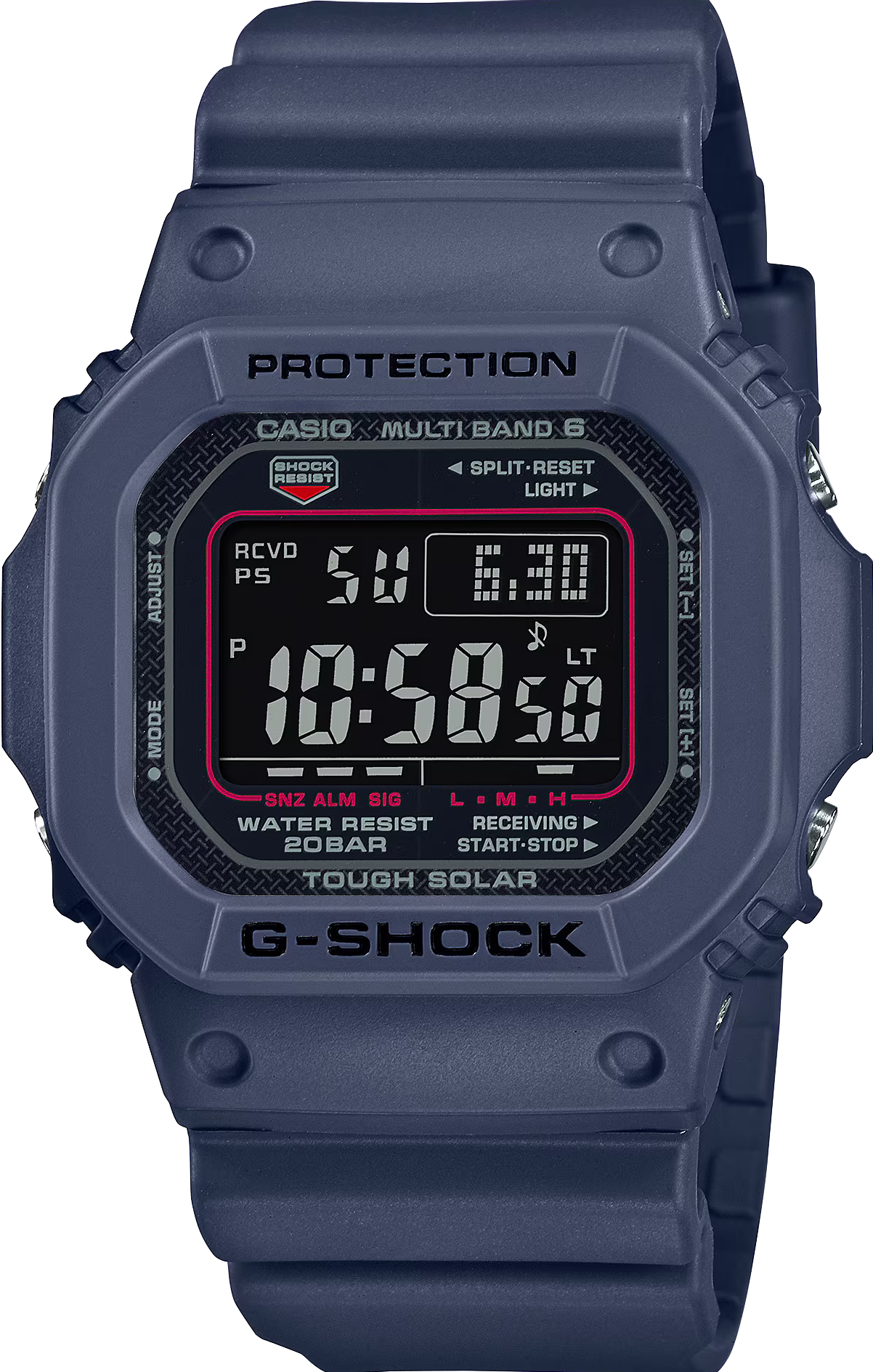 萬年鐘錶 - G-SHOCK  經典設計太陽能電波電子錶 GW-M5610U-2 錶徑 : 43.2mm