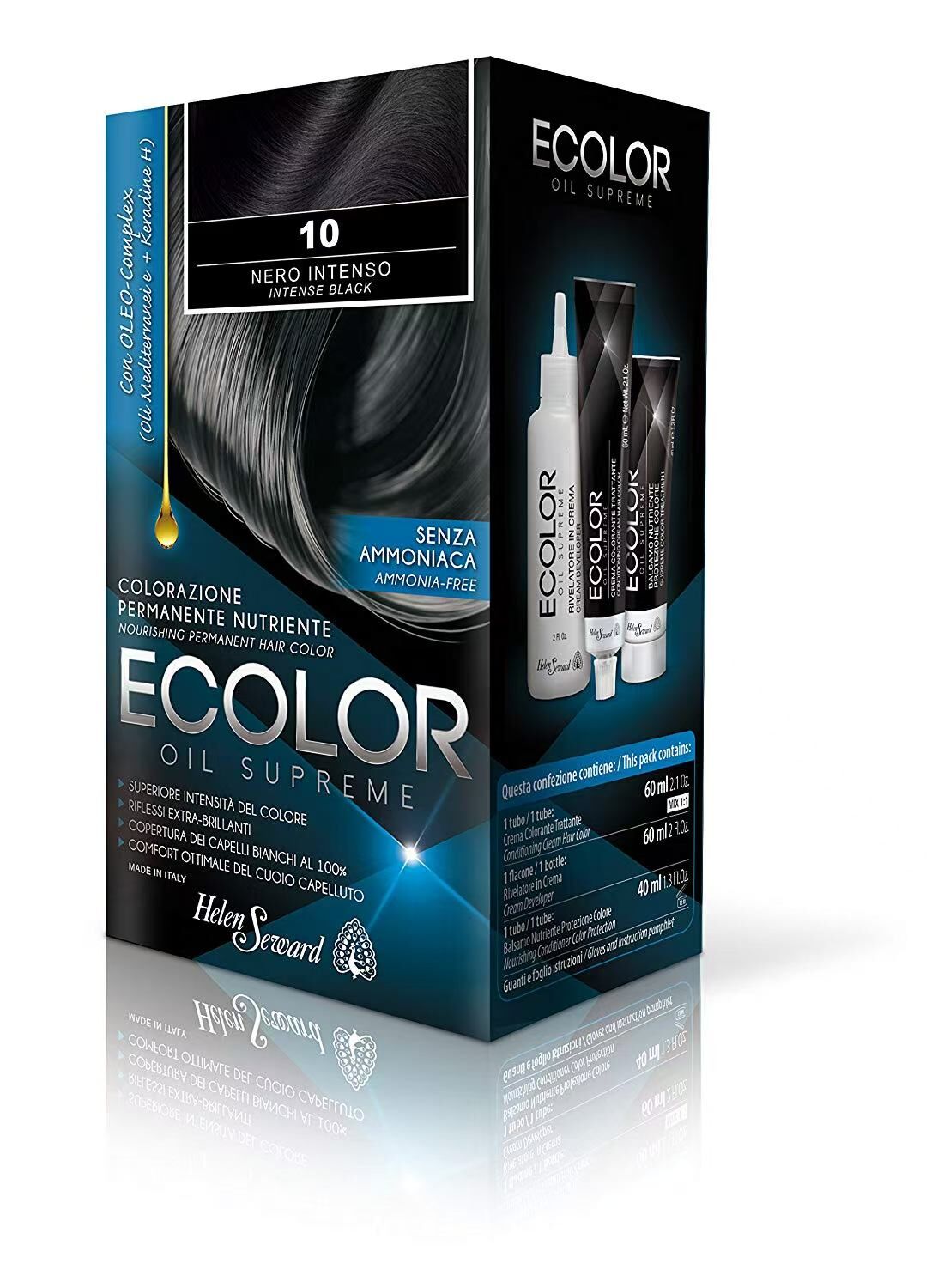 ECOLOR OIL SUPREME - Blacks series - 10 Intense Black (AMMONIA FREE)
