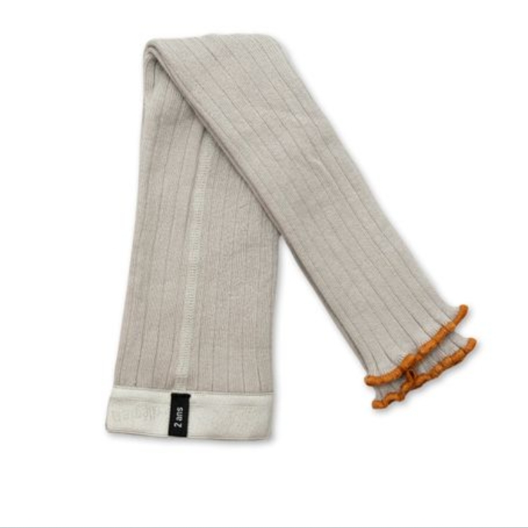 (預購) COLLEGIEN 羅紋滾邊跳色打底褲 Séverine - 105 Gris Perle 珍珠灰