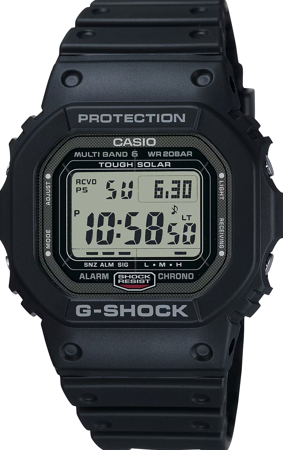 萬年鐘錶 - G-SHOCK  經典設計金屬錶殼太陽能電波電子錶 GW-5000U-1  錶徑 : 42.8mm