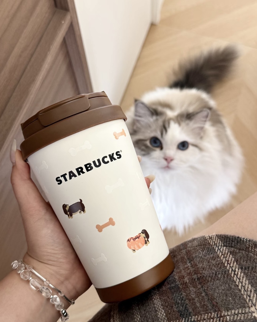 Starbucks 星巴克 臘腸狗 隨行杯 保溫杯 贈杯套 380ml
