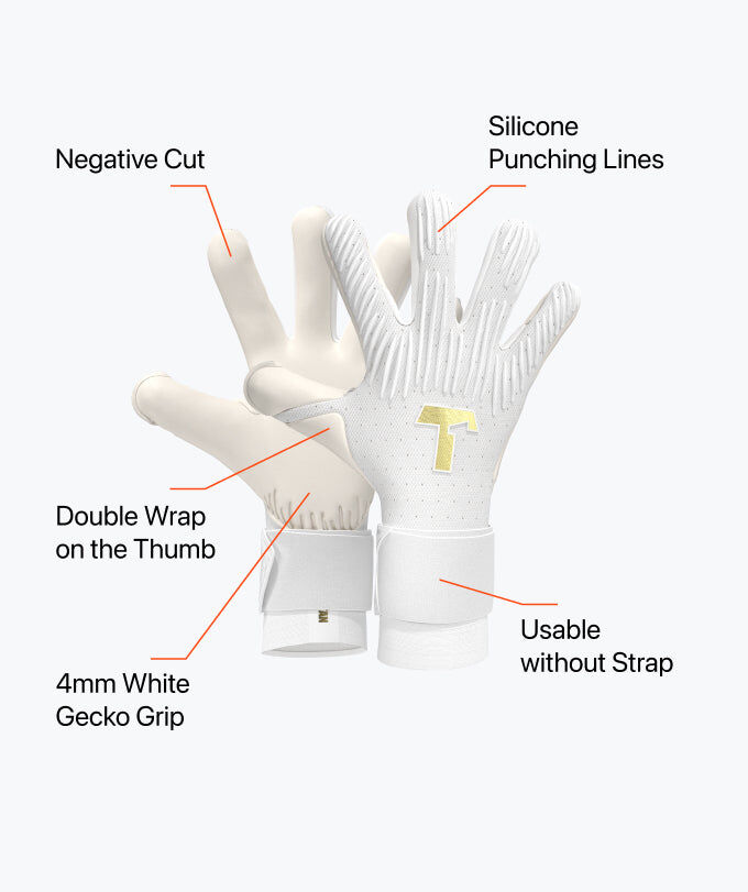 T1TAN GOALKEEPER GLOVES Rebel 2.0 White-Out  龍門手套 白色