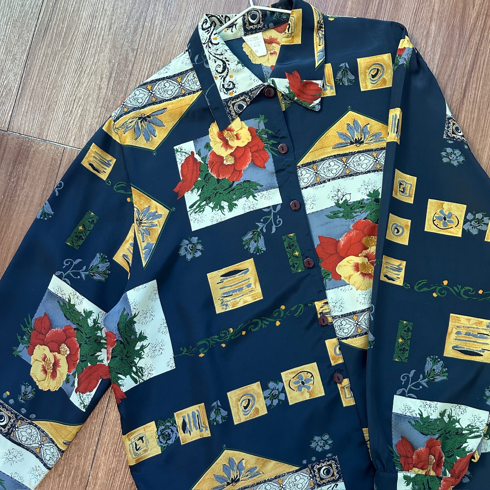 Made in France Navy Floral Long-sleeved Shirt