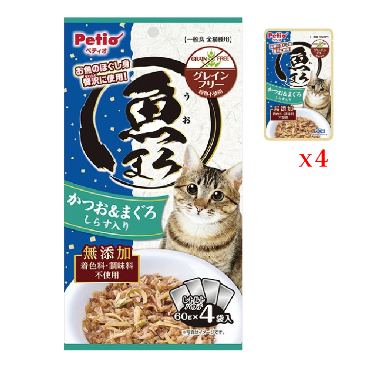 Petio 鰹魚＆吞拿魚 加魩仔魚 60g x 4（PTO-6572）