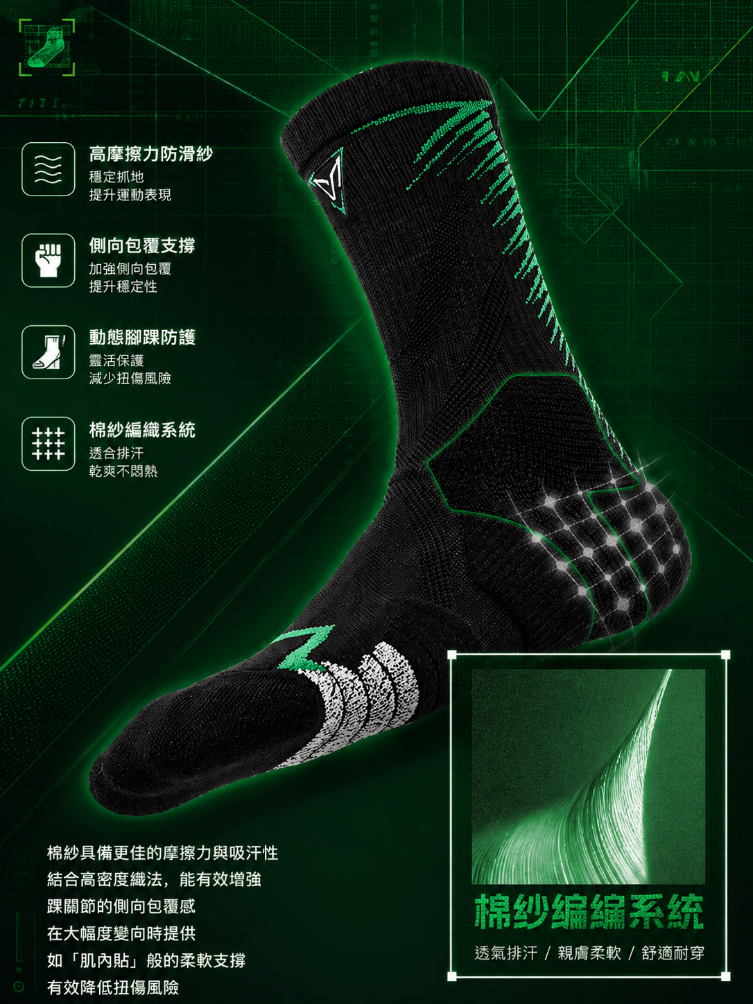 V-Shaped Energy Compression Performance Basketball Socks【SCVD207】