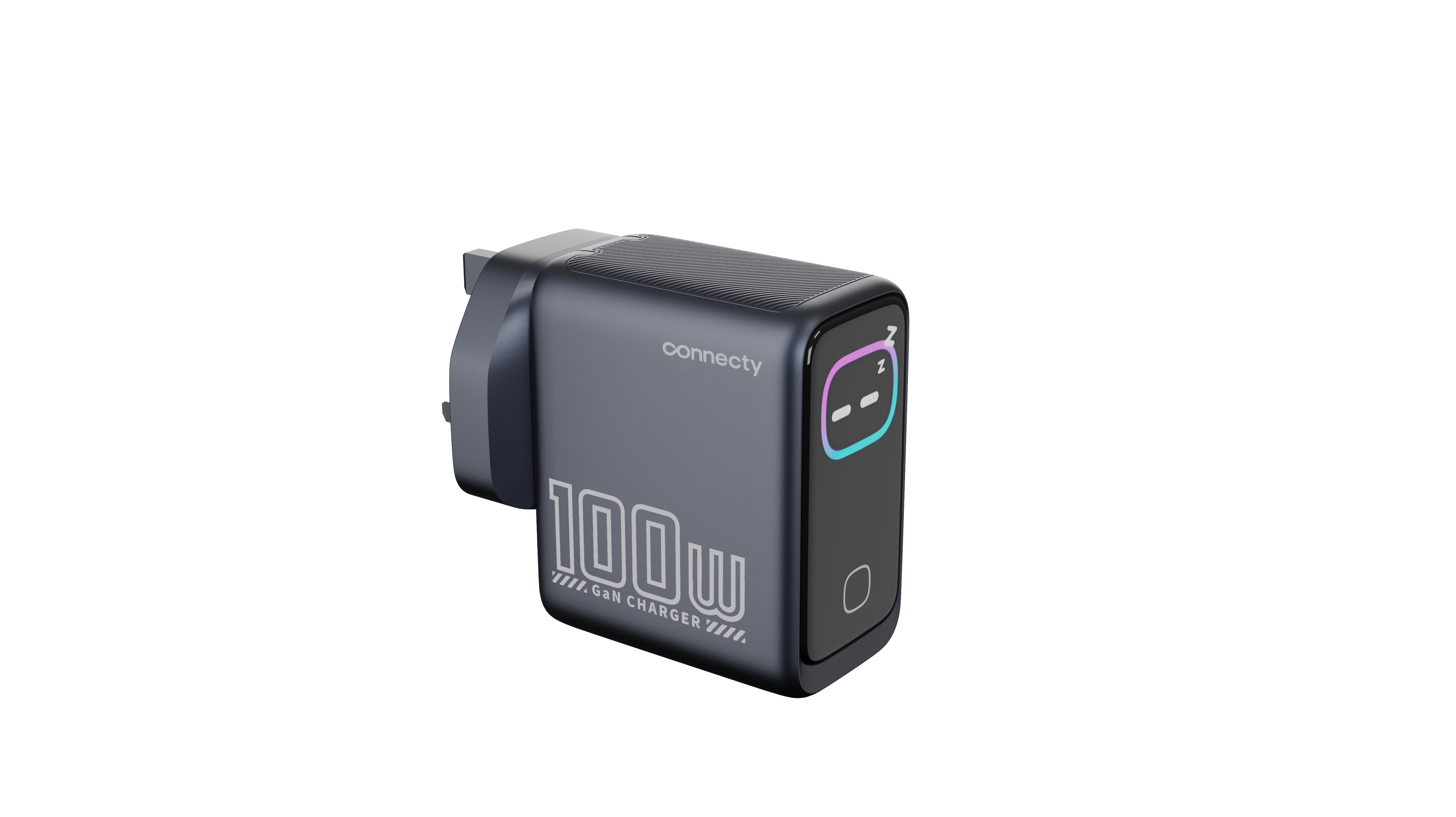 Connecty PowerVision 100W Smart AI TFT GaN Fast Charger 2C1A CA431D
