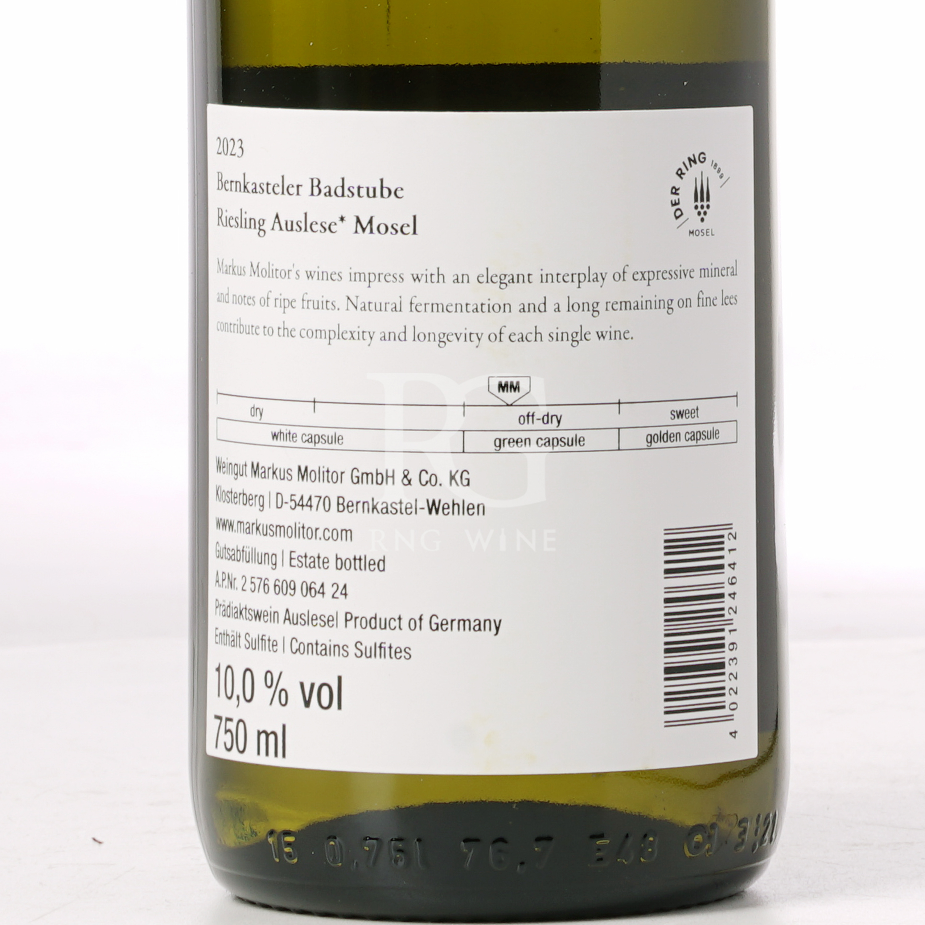 Markus Molitor Bernkasteler Badstube Riesling Auslese* Off Dry  2023 (RP95)