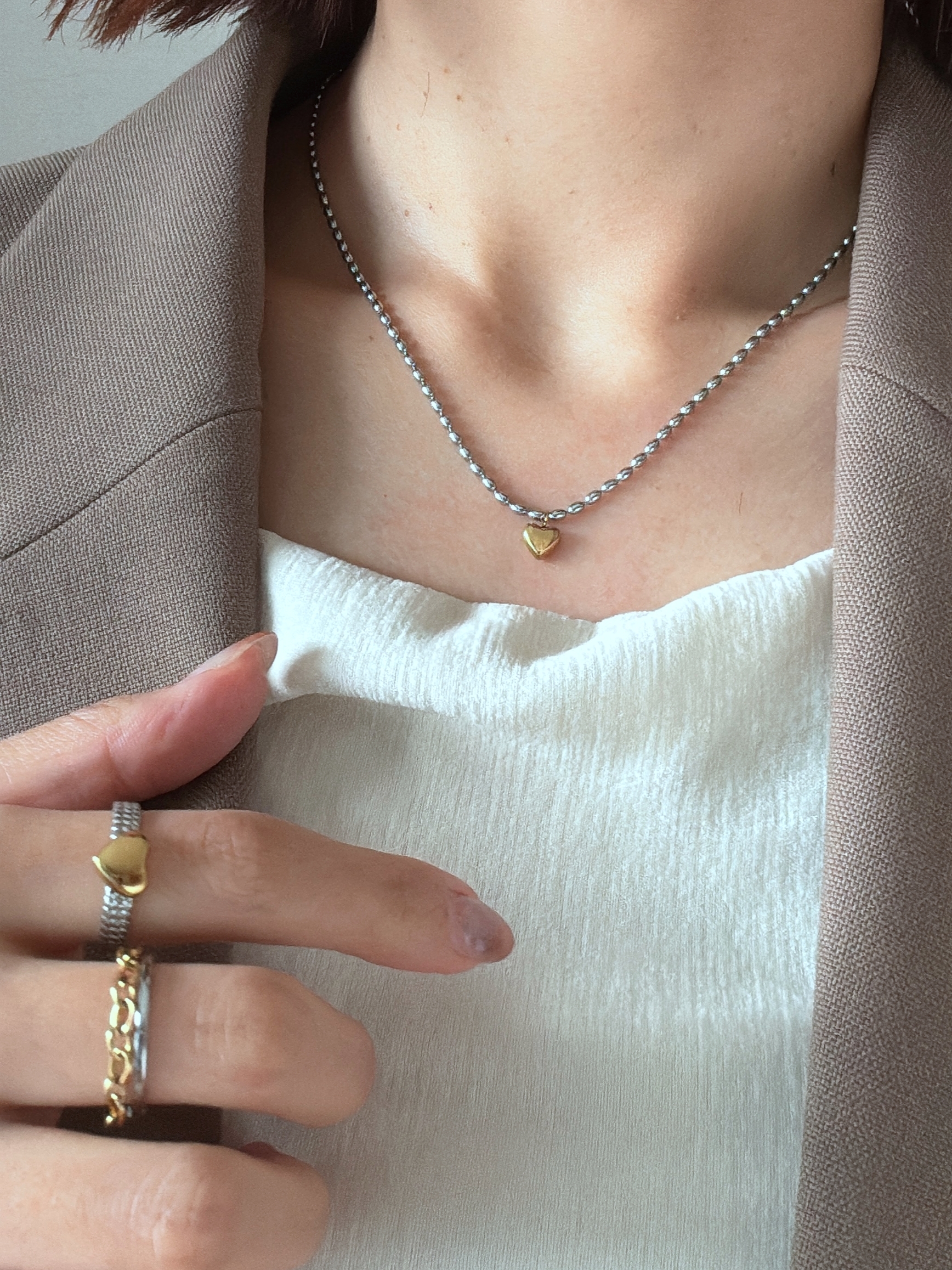 MSA heart charm necklace