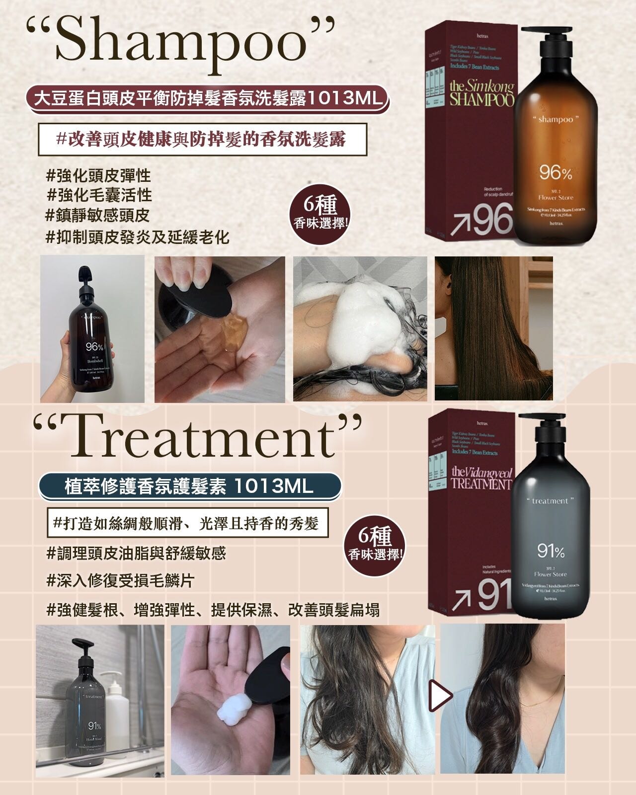 HETRAS 96%去頭皮屑防脫洗頭水/護髮素 1013ml T388(2-3星期寄出）