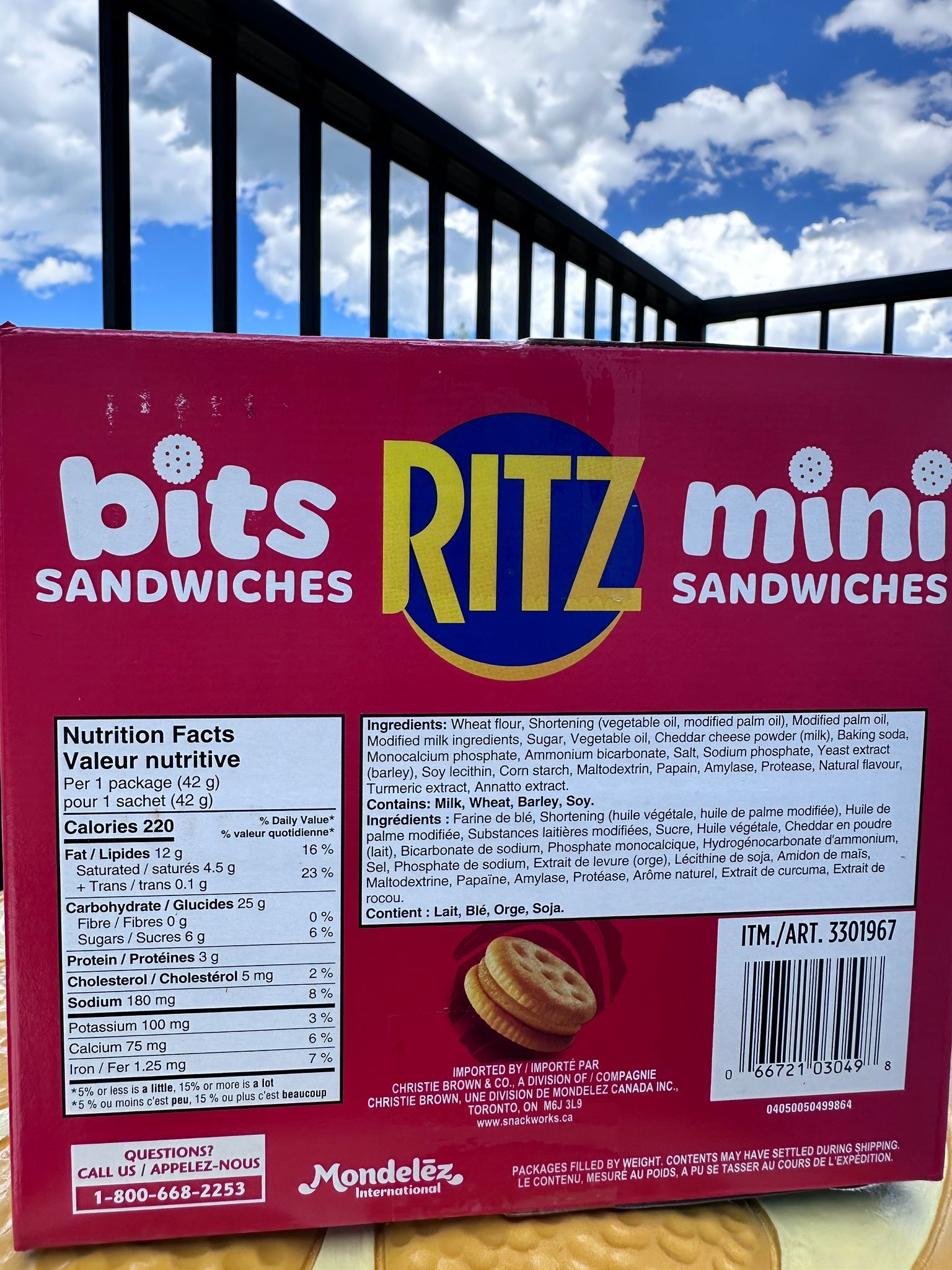 UD73 Ritz 迷你芝士餅 Cheese Bits Mini 42g X34包  **到期日: 約 2026/12