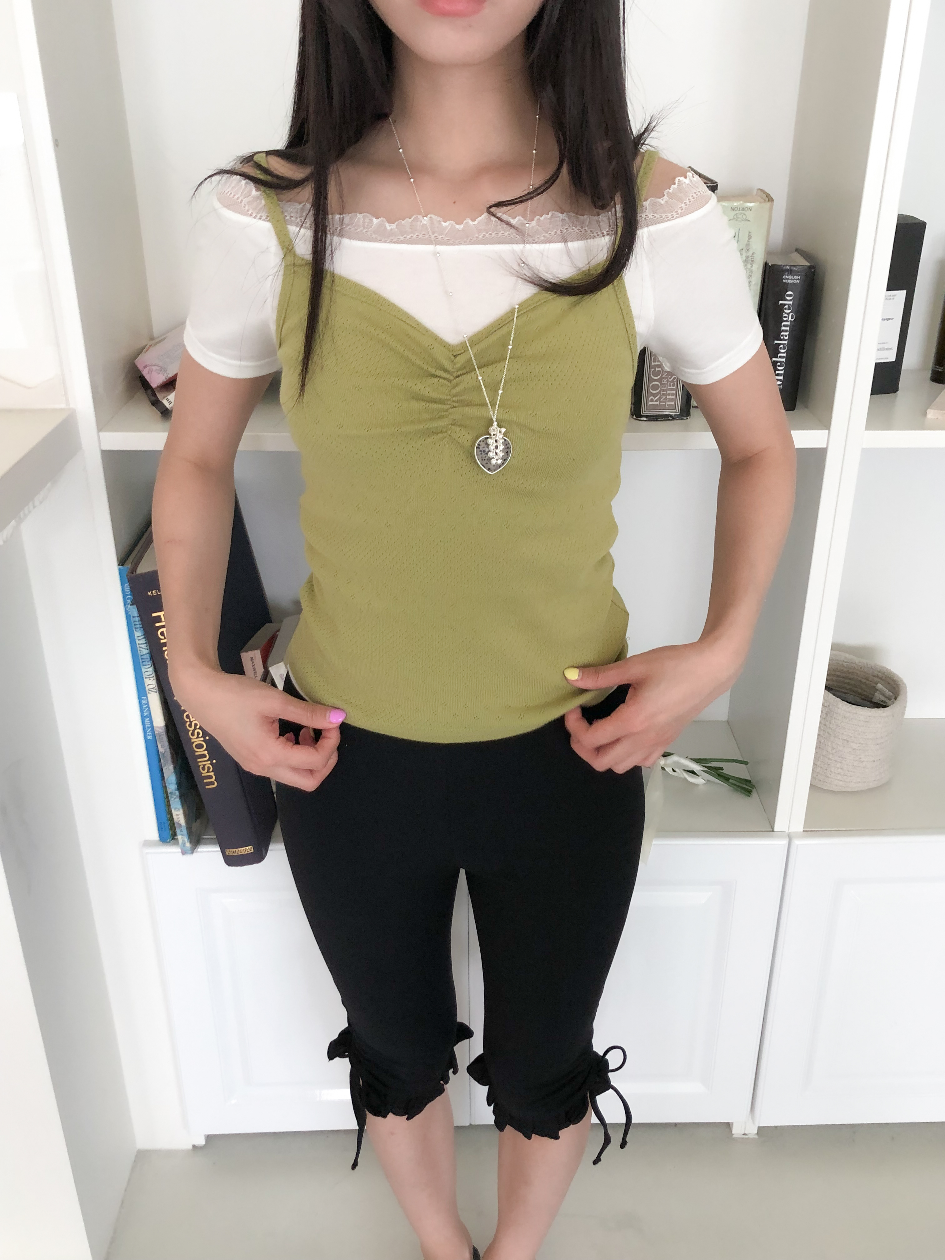 dd shirring sleeveless #背心