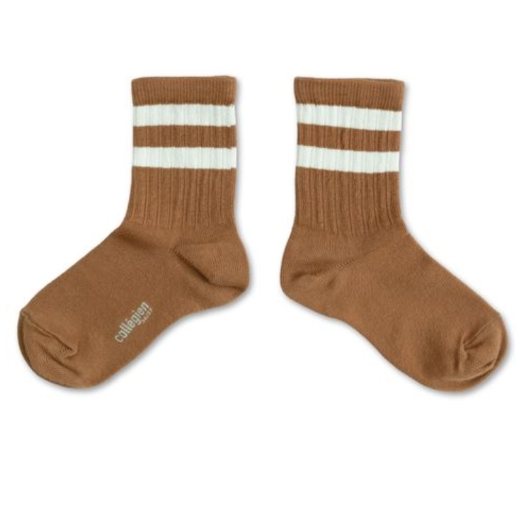 (預購) COLLEGIEN 羅紋運動短襪 Nico - 326 Mocha Mousse 摩卡慕斯