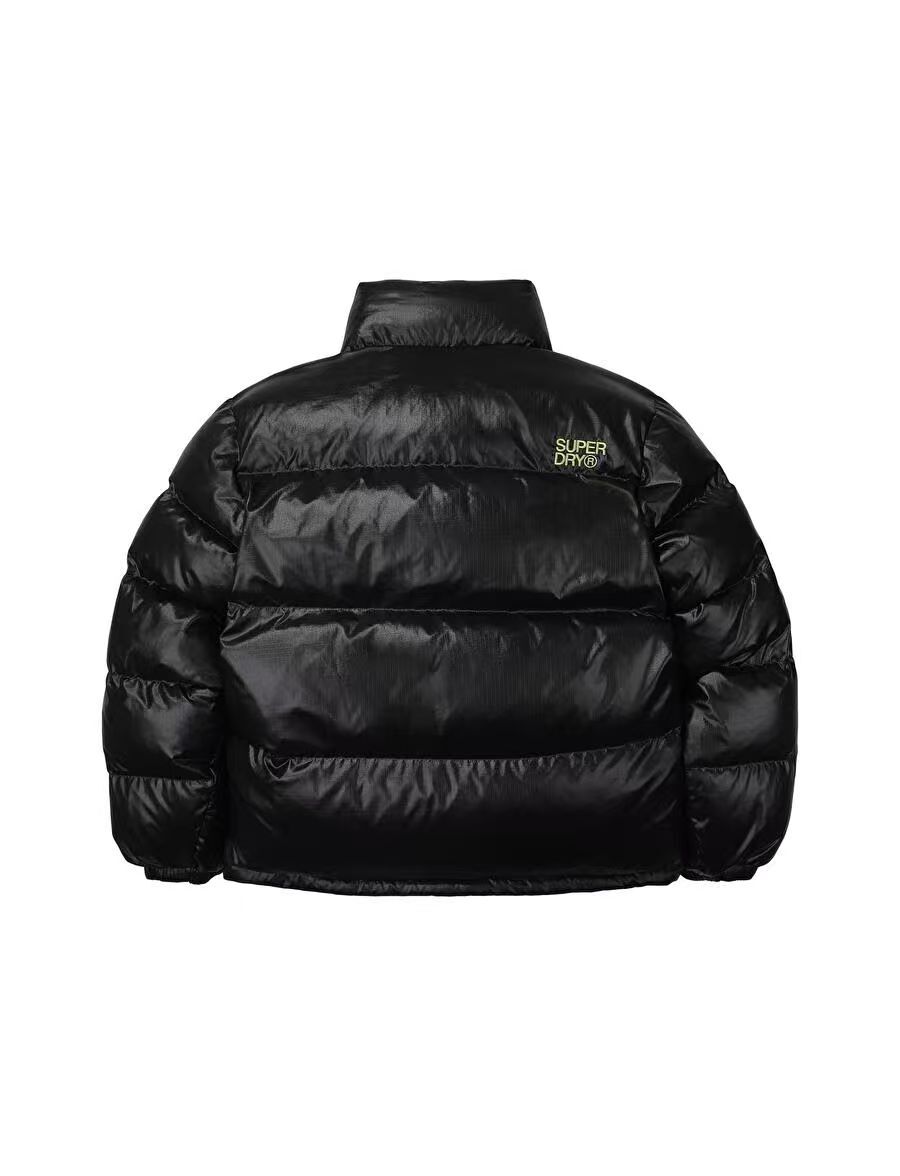 【預購】Superdry H070643 雙面鴨絨羽絨外套 (黑配綠色)