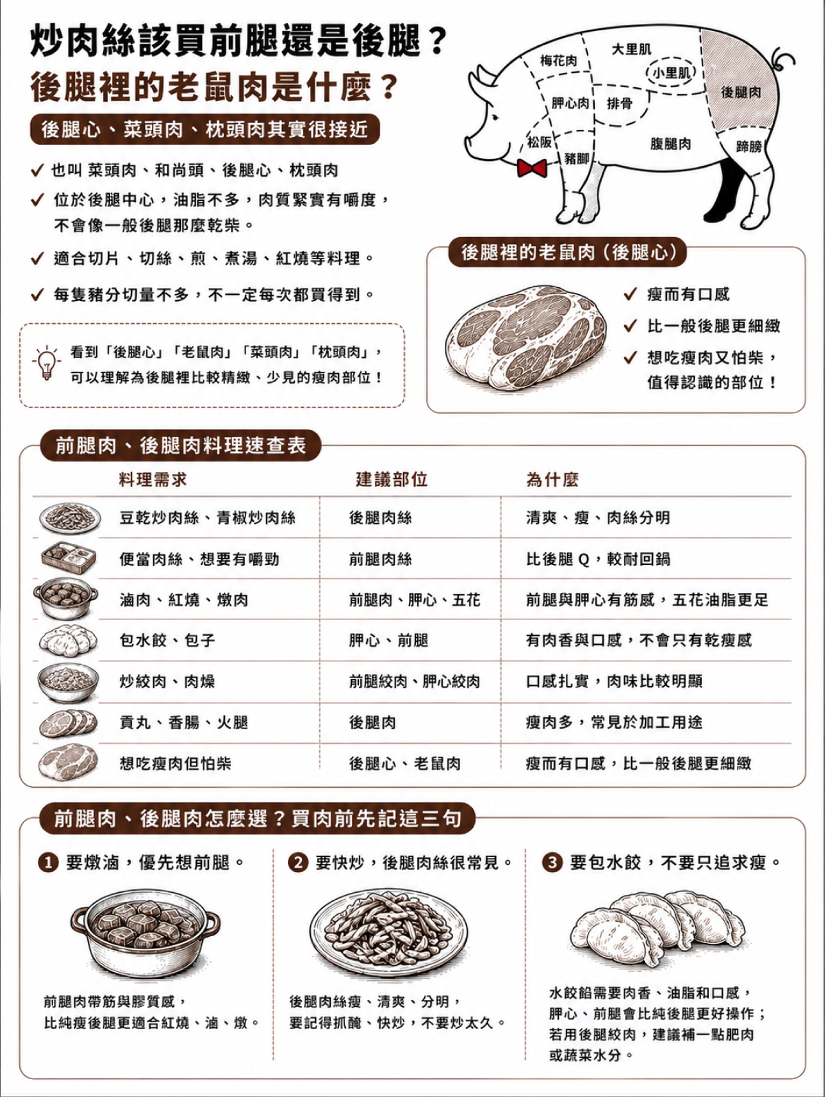 前腿肉、後腿肉怎麼選？買肉前先記這三句
